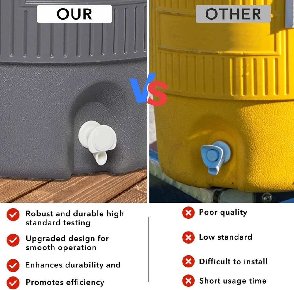 Upgrade Push-Button Cooler Spigot Replacement, Compatible with White-3PC