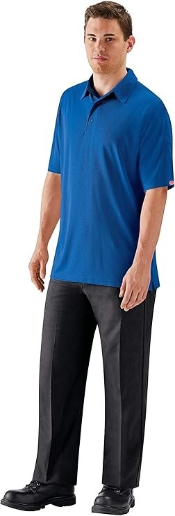 Red Kap Men's Stain Resistant, Flat Front Work Pants, Black