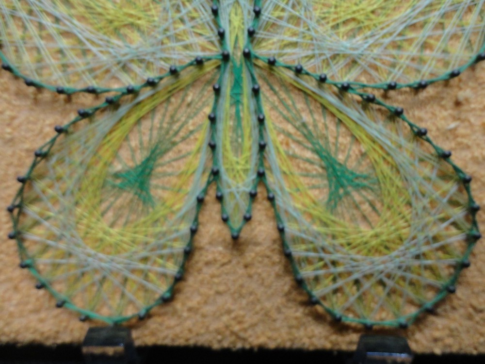 Vintage 7.5" X 10" Butterfly String Art