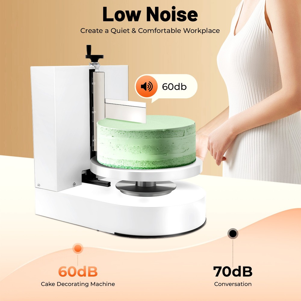 Display Smooth Cream Adjustable 4-12'' Birthday Cake Decorating Machine White
