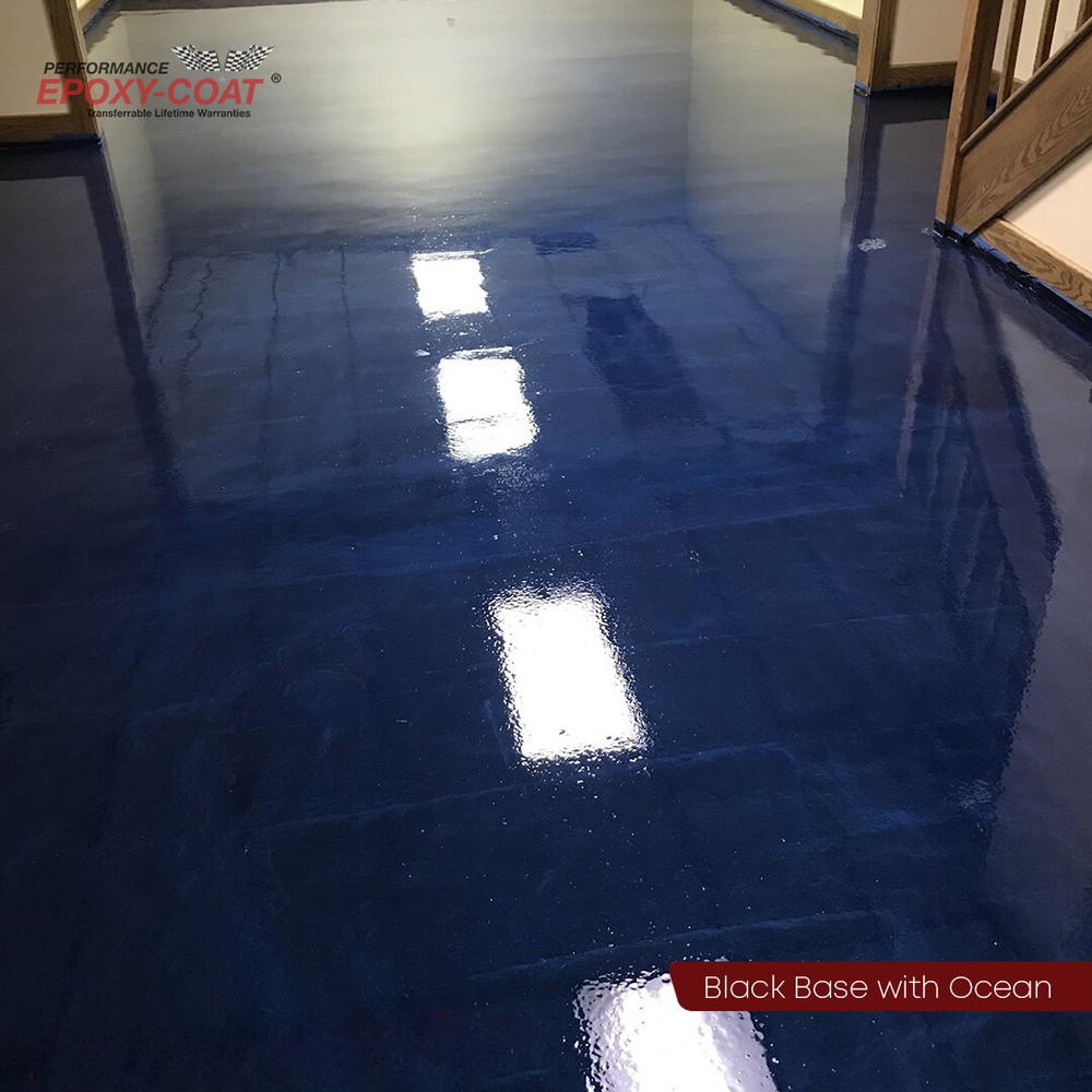Metallic Half Epoxy Floor Coating Kit 150 sq. ft. BLACK Base Coat