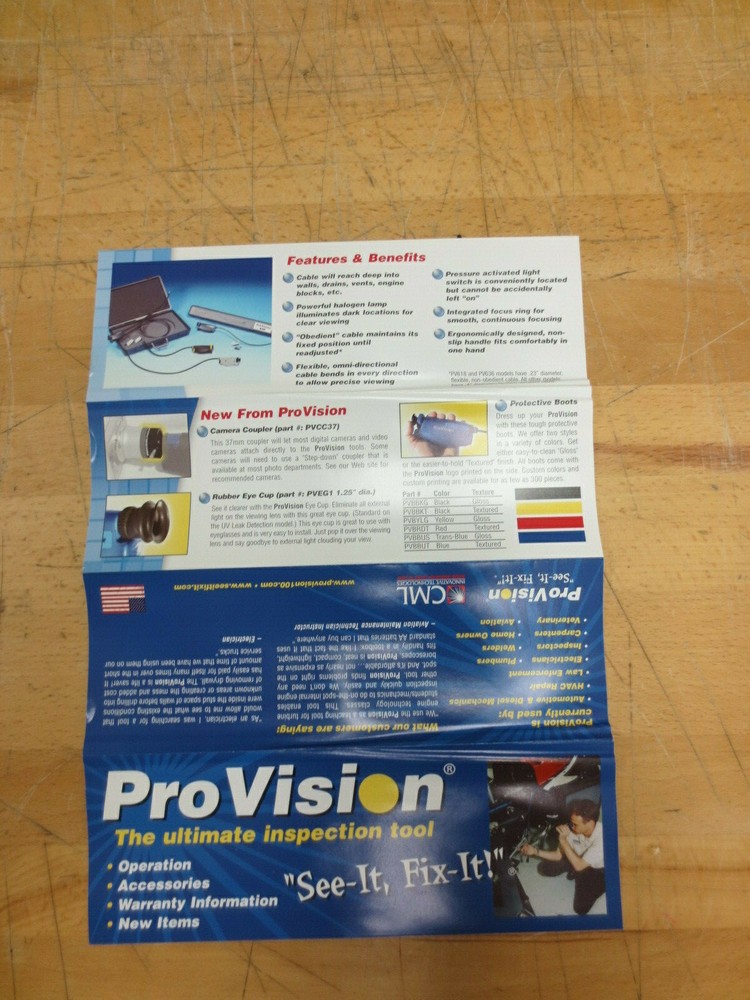 ProVision 618 Borescope 18" Long, 5.95mm Diameter Flexible Shaft (MAC Tools)