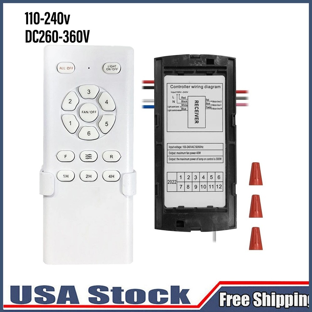 DC Output Ceiling Fan Receiver With 6 Speed Remote Control Functionality