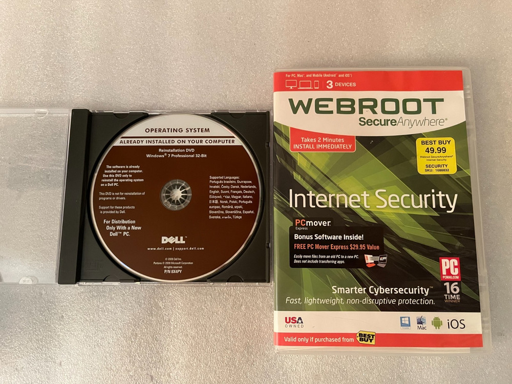 Combo Microsoft Windows 7 Professional 32Bit and Webroot SecureAnywhere