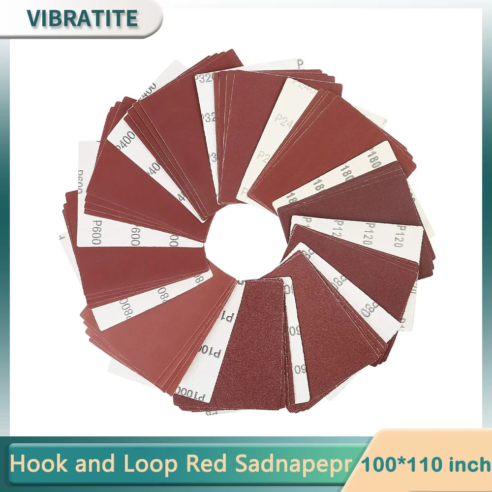 100*110MM Hook and Loop Sandpaper Kit 20Pcs 40-1000 Assorted Grit Sanding Sheets