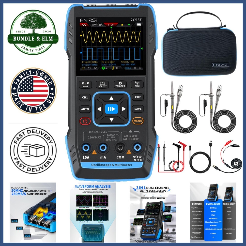 Advanced Oscilloscope with 4.5-Digit Display and Continuity Measurement Function