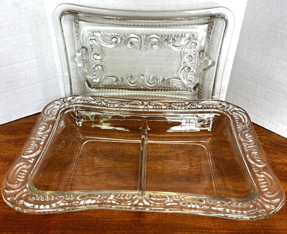 Crystal divided covered dish