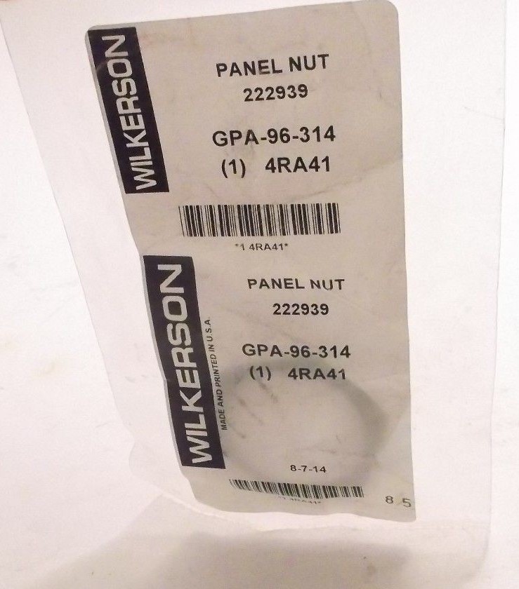 WILKERSON GPA-96-314 Regulator Panel Nut - Prepaid Shipping