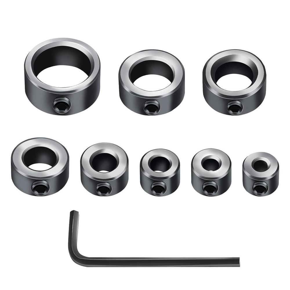 Depth Stop Drill Bit,Stop Collar Set Includes 1/8”, 3/16”, 1/4”, 5/16”,...