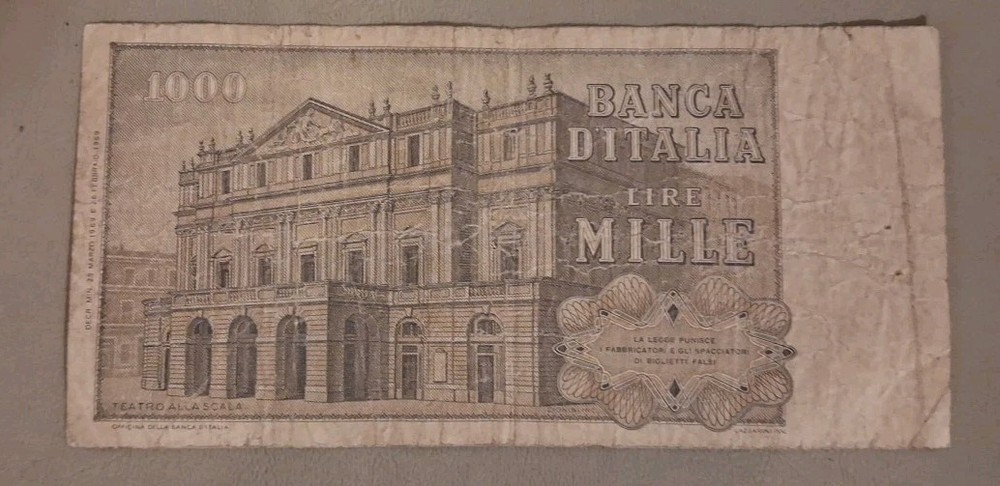 1969 Italy 1000 Lire Note