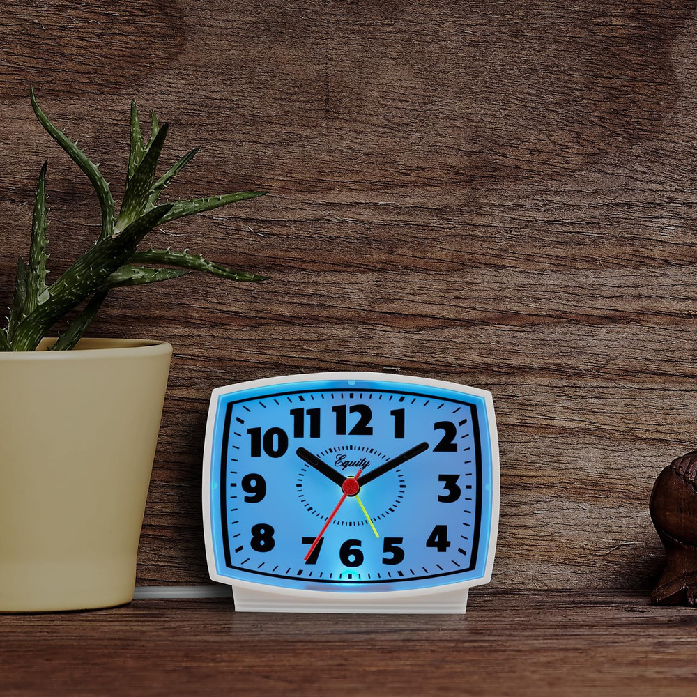 Equity 33100 Electric Silent Analog Alarm Clock with Lighted Dial