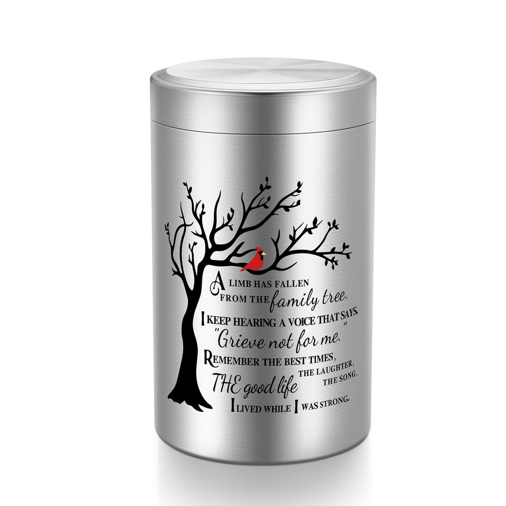 SOITIS Small Urns for Human Ashes Keepsake, 3.54 Inch Mini Urn Silver