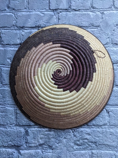Hand Woven Coil Basket Brown Fruit Basket Home Decor