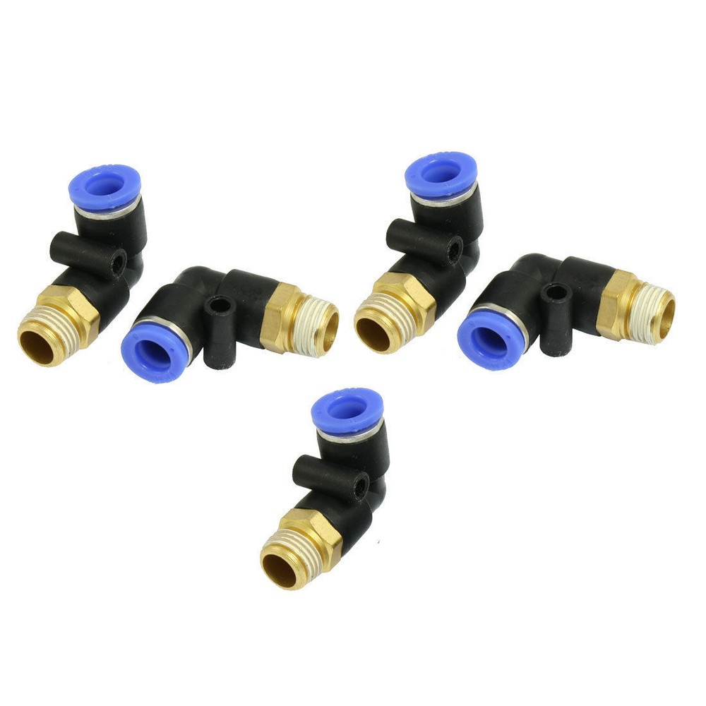 5 Pcs 1/4"PT Thread to 8mm Tubing Pneumatic Connector Coupling #