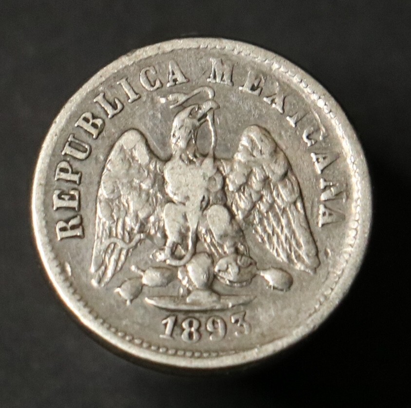 Mexico 1893 Do D 10 Centavos - Silver - Rare Mint