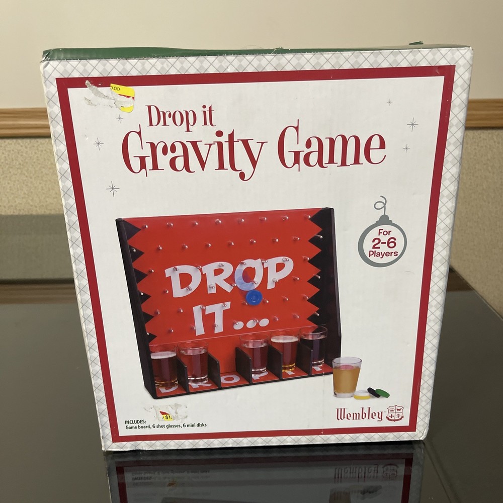 Wembley Presentville Drop It Gravity Game - 6 Shot Glasses & Game Board – 2018