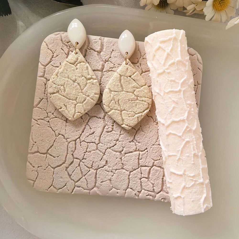 3Pcs Polymer Clay Texture Roller Work with Polymer Clay Cutters for DIY Earri...