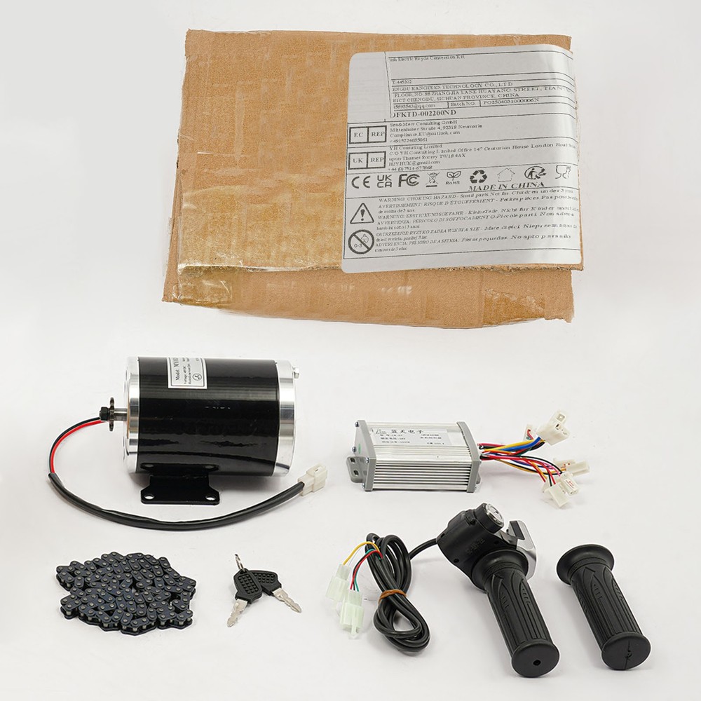 1000W Brushed Motor Kit w/Controller and Throttle, 48V DC Permanent Magnet Motor