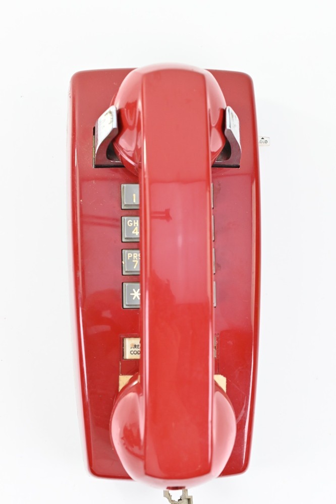 Vintage Red Bell System Wall Phone Push Button 1976 Emergency Style