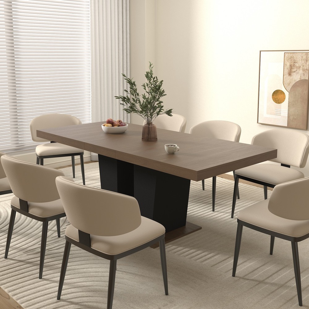 Extendable Dining Room Table for 4-10 People,Wooden Transformer Kitchen Dining