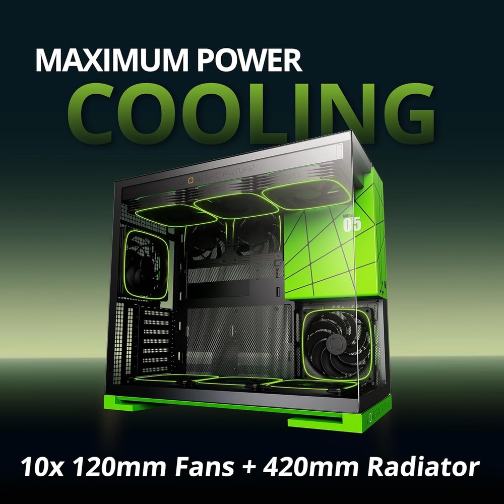 Geometric Future M5 Mid Tower Case Green