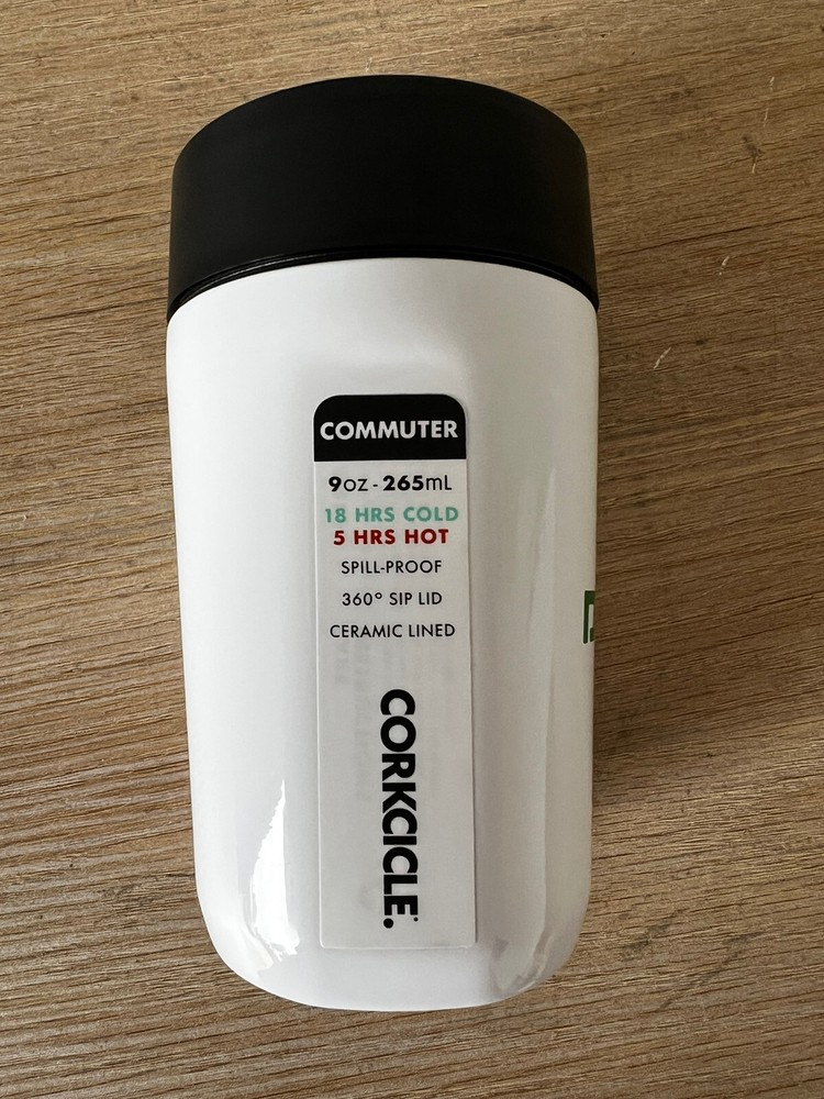 (2 Pack) Corkcicle Commuter Cup, 9 oz, Gloss White