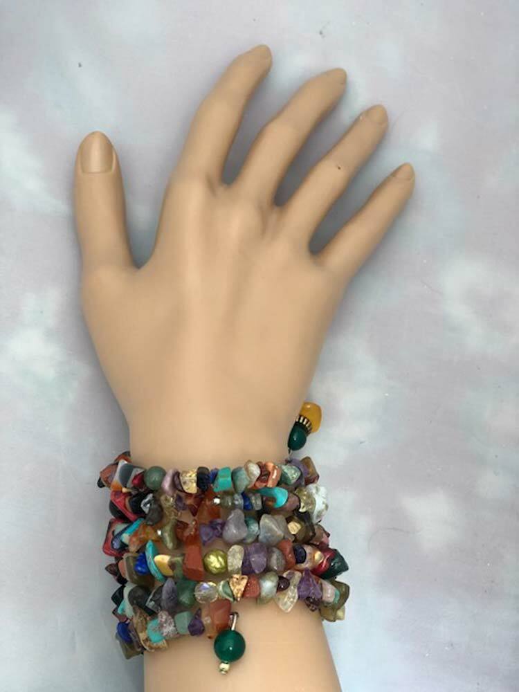Natural Gemstone Wrap Bracelet