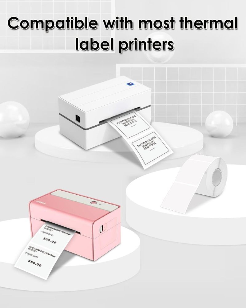 700/Roll White Square Thermal Labels Stickers 2" x 2" Self-Adhesive for Barcode