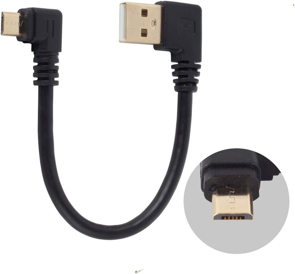USB to Micro Cable 6Inch Right Angle Short Cord 90 micro 5p
