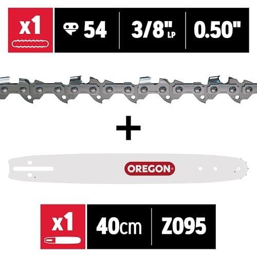 Chainsaw Guide Bar & Chain Combo Replacement, Bar Length 16" (40cm), Low