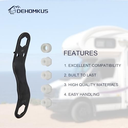 RV Water Heater Drain Plug Kit, Include 1 Pieces Angled Wrench, 4 Pieces 1/2"