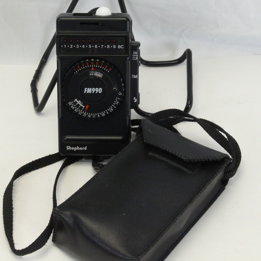 Shepherd FM990 Electronic Flash Exposure Meter With Case TESTED WORKING