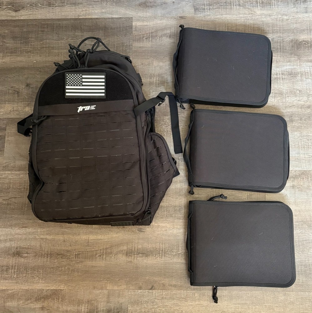 TRA Tactical Range Bag with 3 Pistol Cases - Black