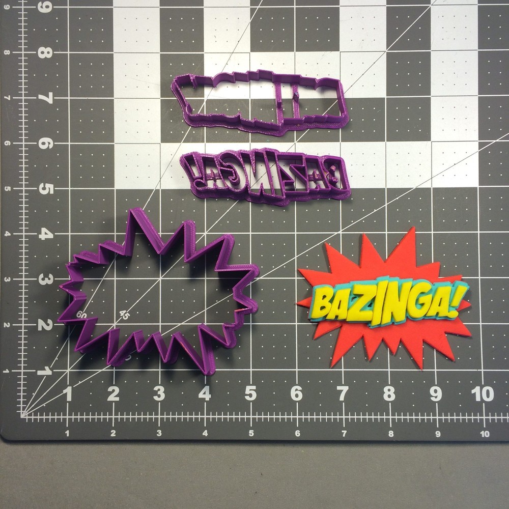 Bazinga Sign Cookie Cutter Set