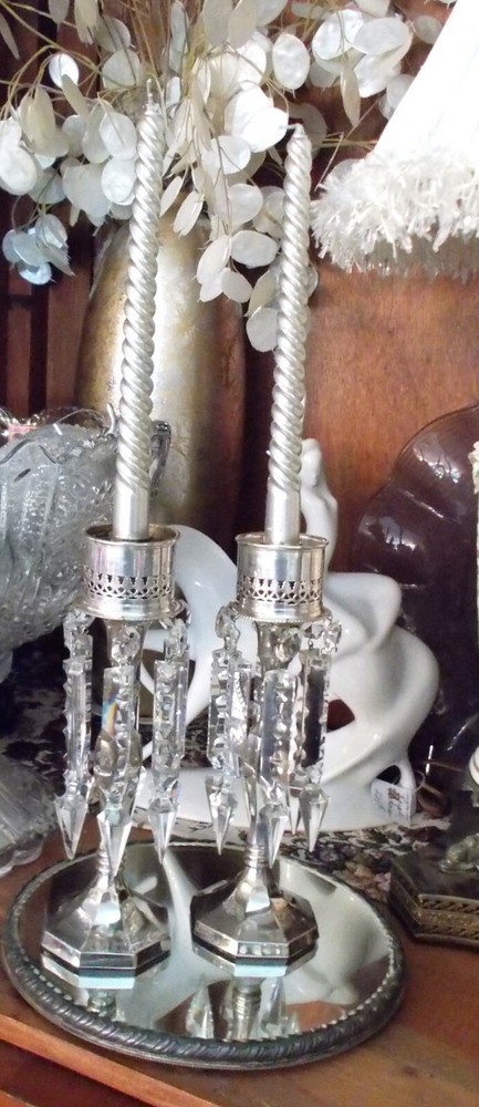 Fabulous Victorian Silver Candle Stick Toppers (2)