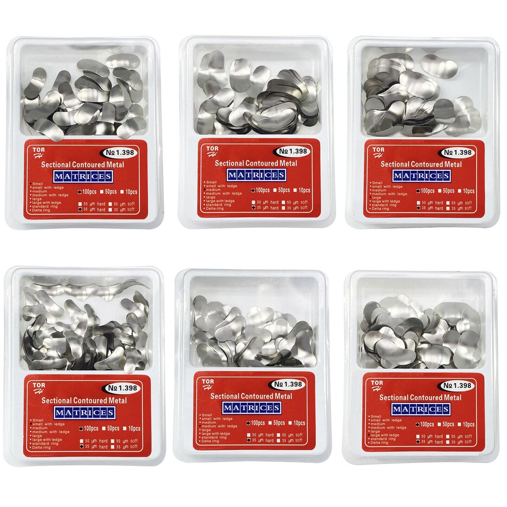 Dental Sectional Contoured Matrices Refills Matrix Bands L/M/S Upper/Lower Ring