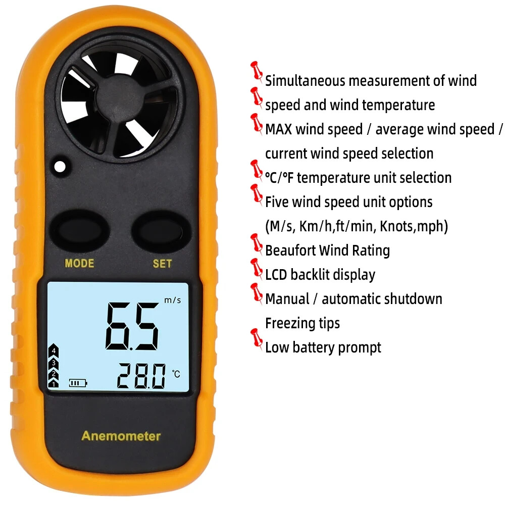 WIND ANEMOMETER /THERMOMETER BACKPACKERING/MOUNTAINEERING WIND SPEED GUAGE!!!!!!