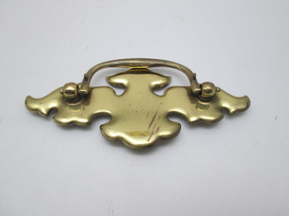 Vintage Drawer Pull Drop Bail Knobs Brass Gold Tone