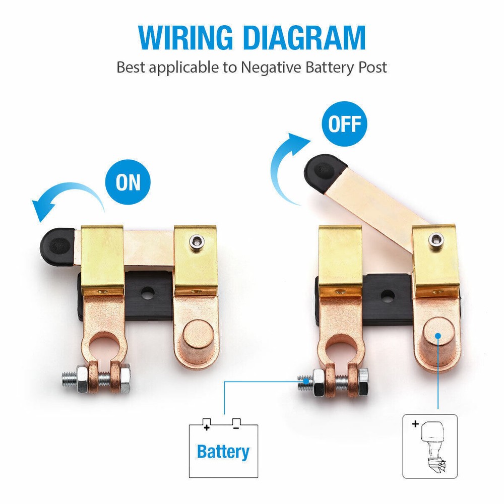 Top Post Knife Blade Master Switch 12V / 24V Battery Disconnect Switch Isolator