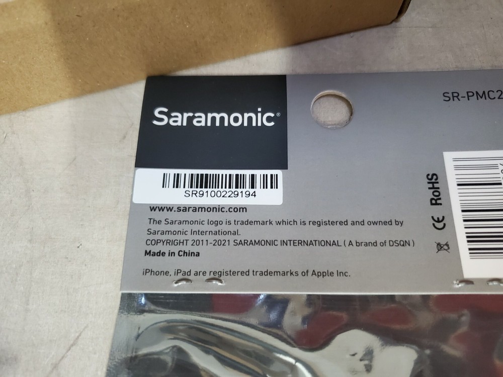 Saramonic 3.5mm Output audio Cable to IOS Dev SR-PMC2