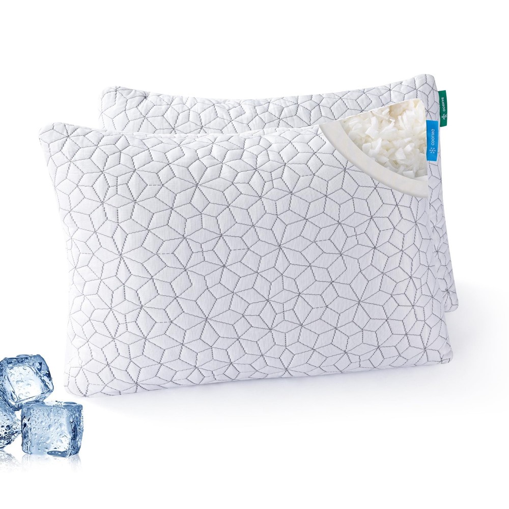 Cooling Shredded Memory Foam Pillows for Sleeping 2 Pack, Adjustable Bed Pill...