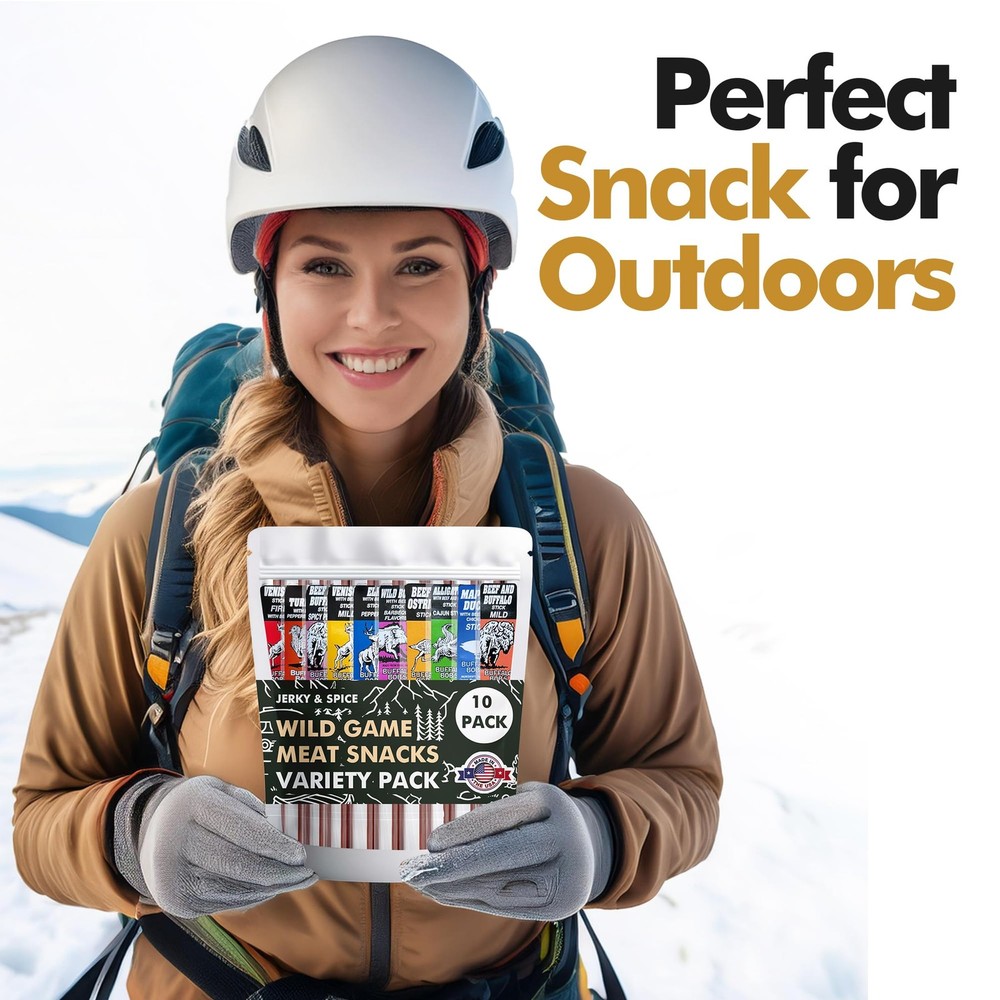 Wild Game Exotic Meat Sticks (10-Pack) | Ultimate Beef Jerky | Savory Snacks ...