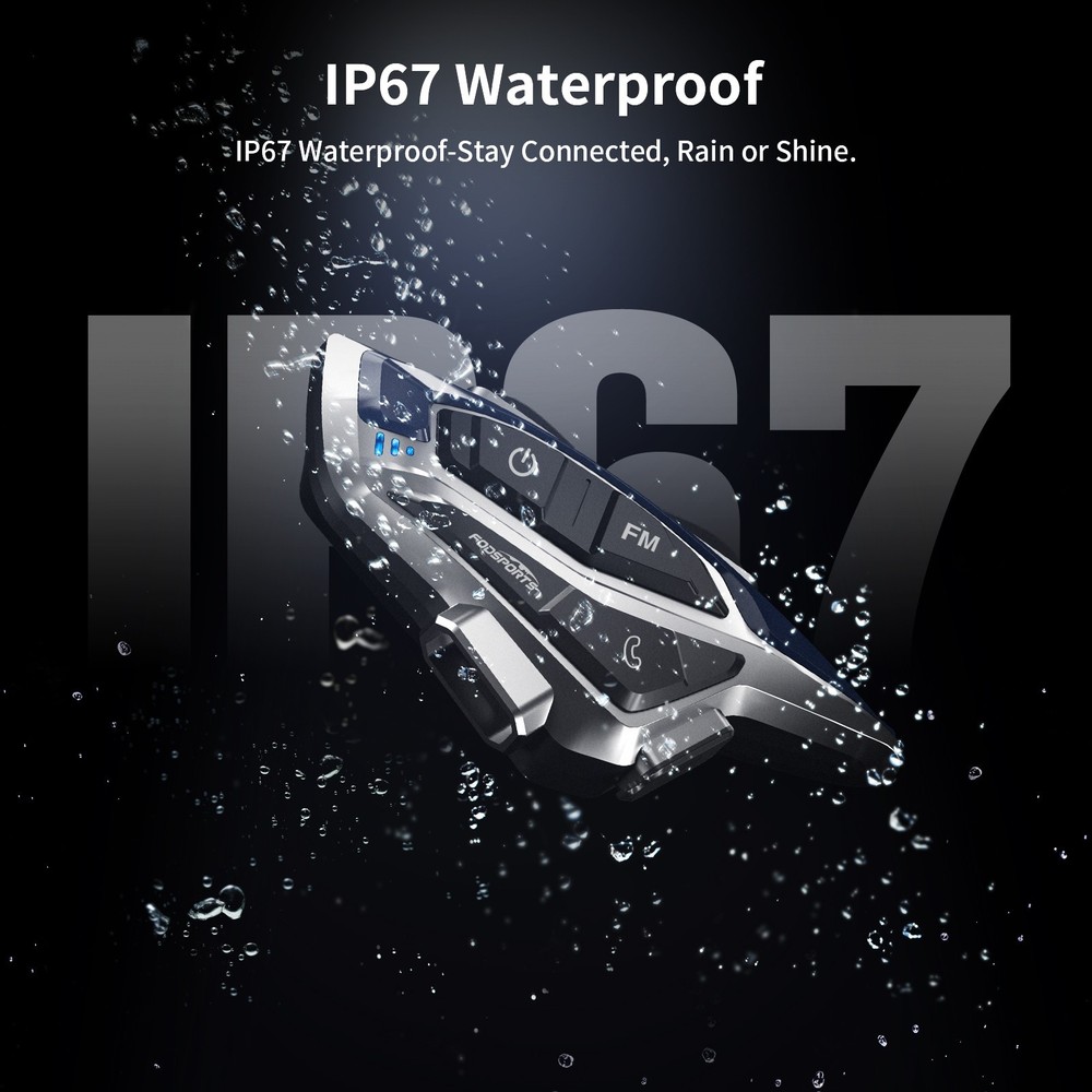 T6 Motorcycle Bluetooth Headset Helmet Intercom 2-Way 1000m Communication +Shell