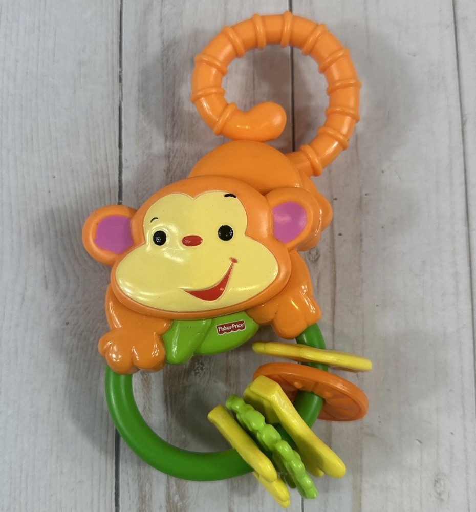 Fisher Price Rainforest Orange Monkey Teether Rattle, 2007