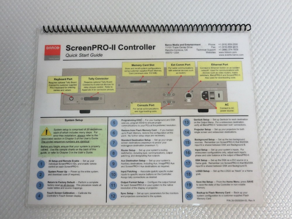 Barco Screen Pro II Video Remote Controller (Missing 1 Button) #8453