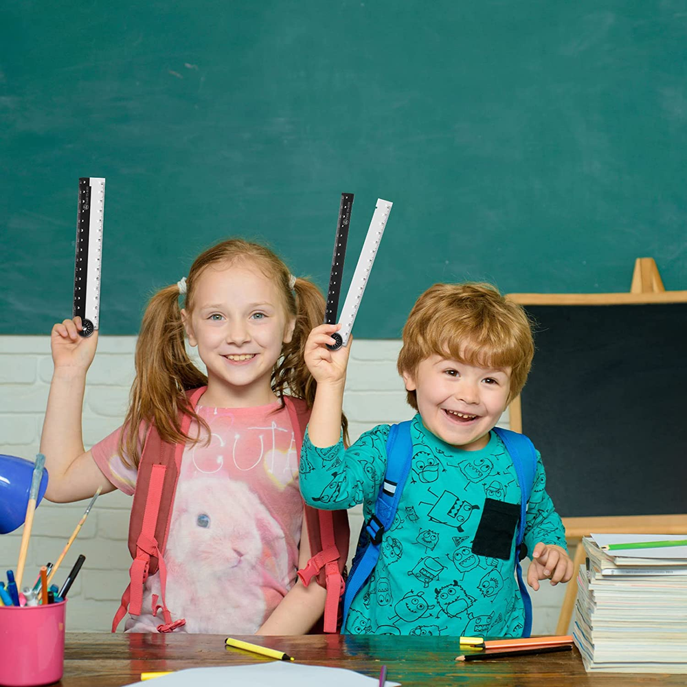 12 Inch Folding Ruler,Multi Acrylic Folding Ruler Angle Measurement Ruler Clear