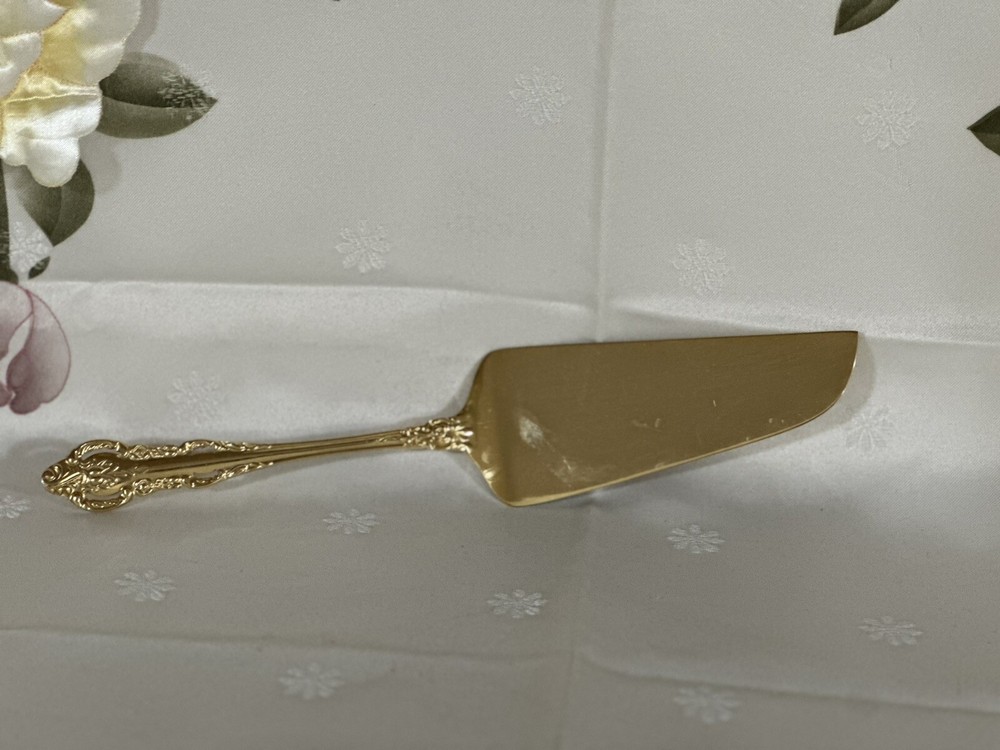 Vintage Gold Plated Wedding Cake Knife.