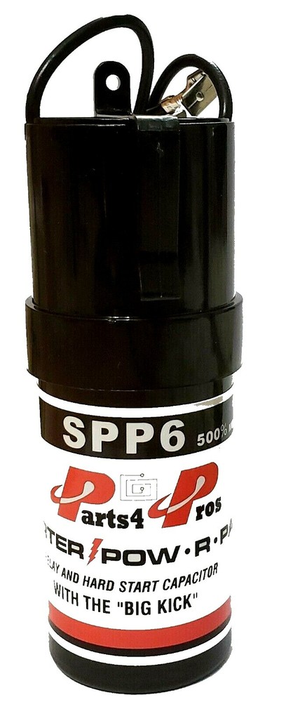 SPP6 Hard Start Kit  Capacitor Relay 1/2HP-10HP Increases  Torque 500% Pow-R-Pak