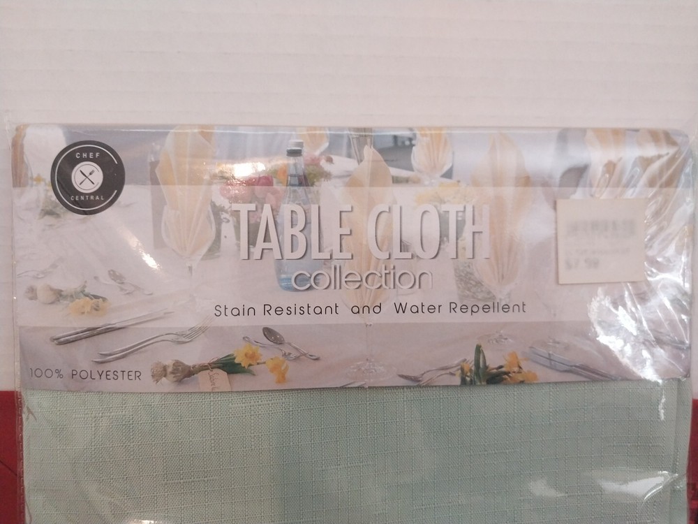 Cheft Central 52x70 Inches Tablecloth. Light/soft Mint. Stain Resistant And...