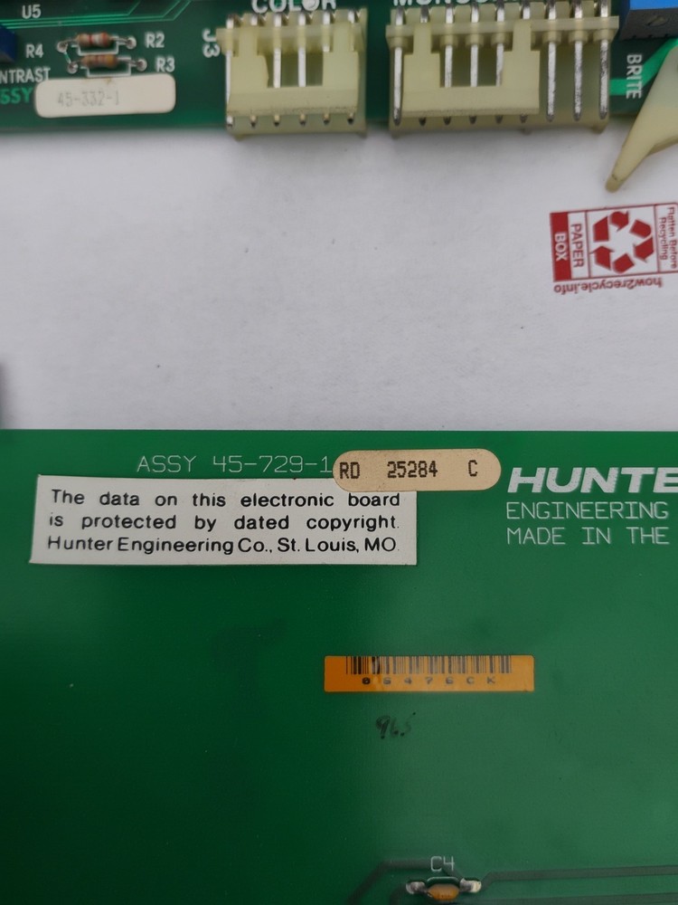 5- Hunter Engineering Control Board G111 Alignment machine Only PARTS